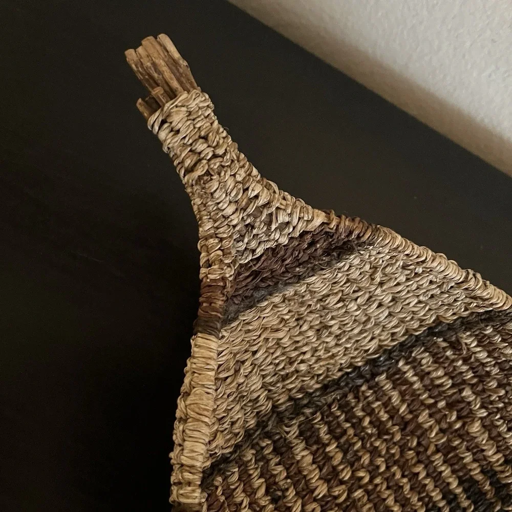 Ethiopian Gambela Canoe Basket Handmade Bread African Woven Decor Collectable - Picture 4 of 12